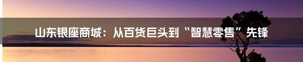 山东银座商城：从百货巨头到“智慧零售”先锋