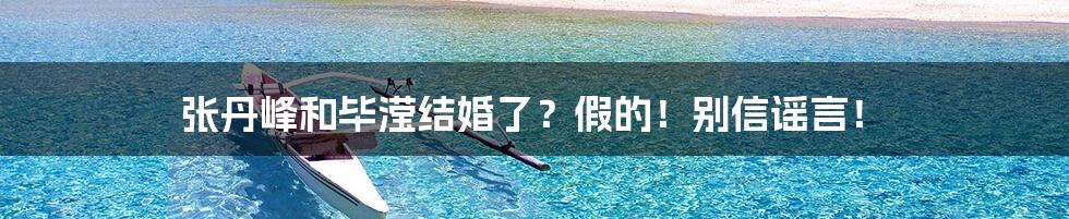 张丹峰和毕滢结婚了？假的！别信谣言！