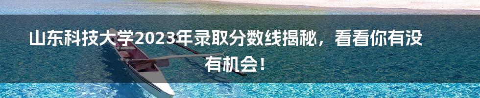 山东科技大学2023年录取分数线揭秘，看看你有没有机会！