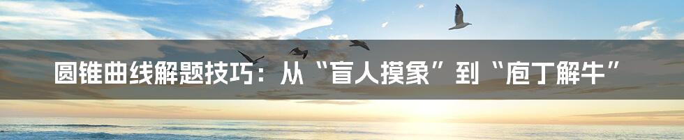 圆锥曲线解题技巧：从“盲人摸象”到“庖丁解牛”