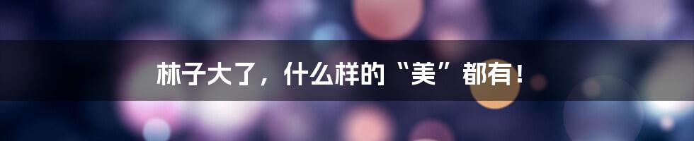 林子大了，什么样的“美”都有！