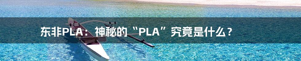 东非PLA：神秘的“PLA”究竟是什么？