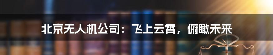 北京无人机公司：飞上云霄，俯瞰未来