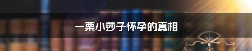 一栗小莎子怀孕的真相