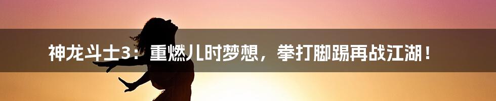 神龙斗士3：重燃儿时梦想，拳打脚踢再战江湖！