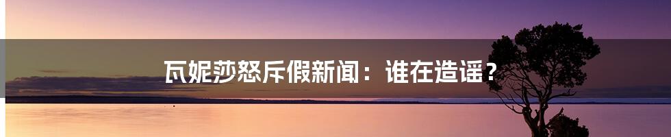 瓦妮莎怒斥假新闻：谁在造谣？