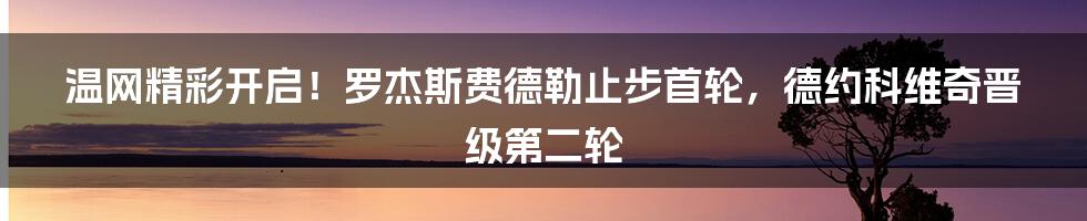 温网精彩开启！罗杰斯费德勒止步首轮，德约科维奇晋级第二轮