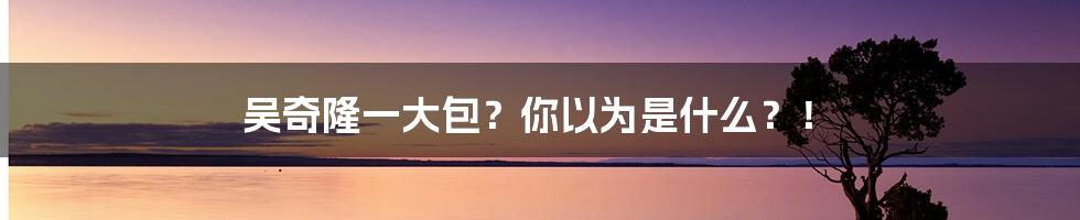 吴奇隆一大包？你以为是什么？！