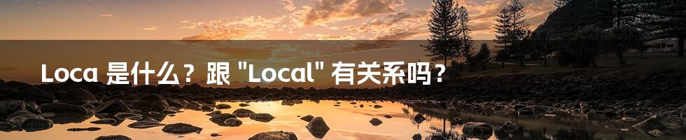 Loca 是什么？跟 "Local" 有关系吗？