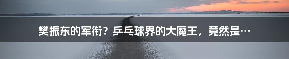 樊振东的军衔？乒乓球界的大魔王，竟然是…