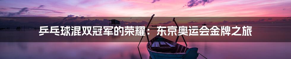 乒乓球混双冠军的荣耀：东京奥运会金牌之旅