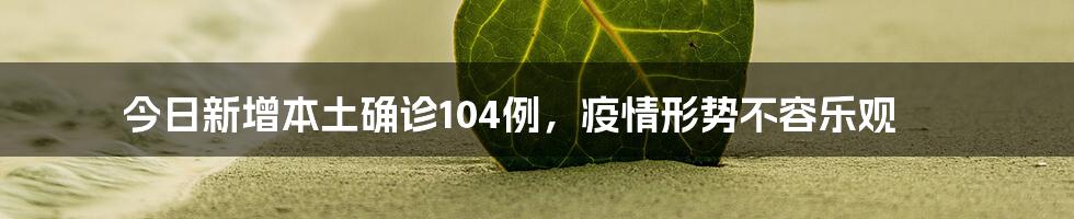 今日新增本土确诊104例，疫情形势不容乐观