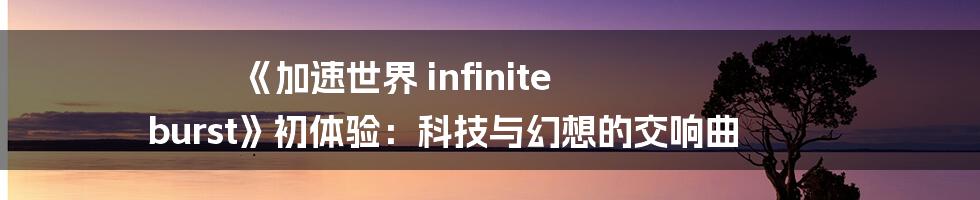 《加速世界 infinite burst》初体验：科技与幻想的交响曲