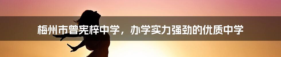 梅州市曾宪梓中学，办学实力强劲的优质中学