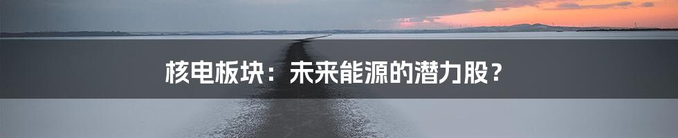 核电板块：未来能源的潜力股？