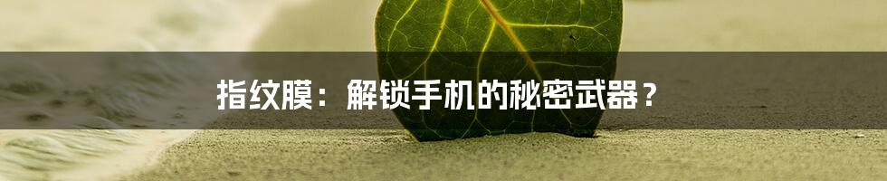 指纹膜：解锁手机的秘密武器？