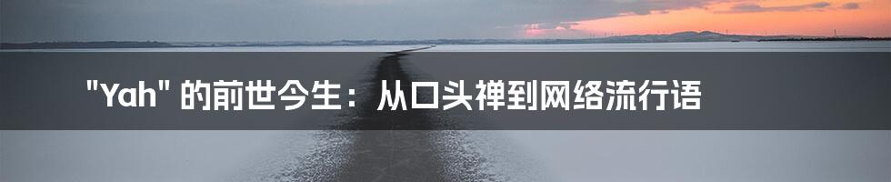 "Yah" 的前世今生：从口头禅到网络流行语