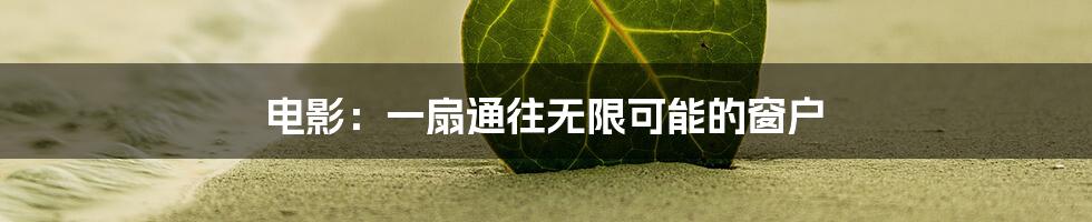 电影：一扇通往无限可能的窗户