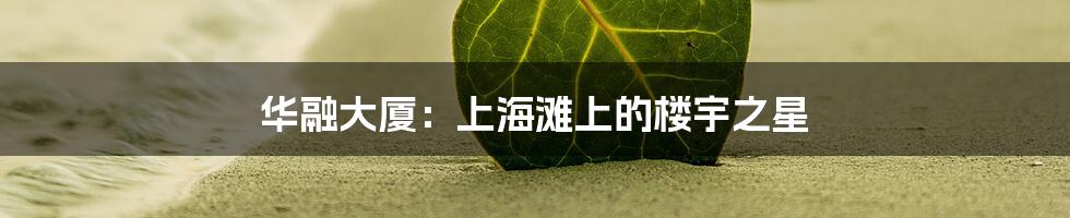 华融大厦：上海滩上的楼宇之星