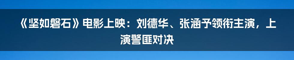 《坚如磐石》电影上映：刘德华、张涵予领衔主演，上演警匪对决