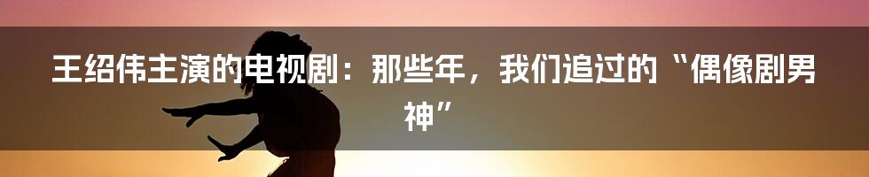 王绍伟主演的电视剧：那些年，我们追过的“偶像剧男神”