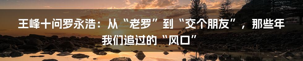 王峰十问罗永浩：从“老罗”到“交个朋友”，那些年我们追过的“风口”