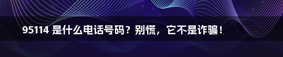 95114 是什么电话号码？别慌，它不是诈骗！