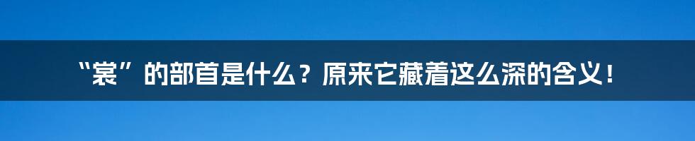 “裳”的部首是什么？原来它藏着这么深的含义！