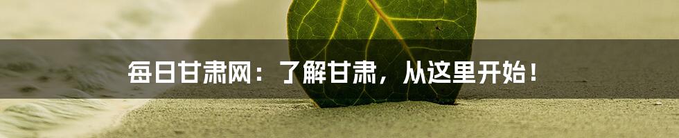 每日甘肃网：了解甘肃，从这里开始！