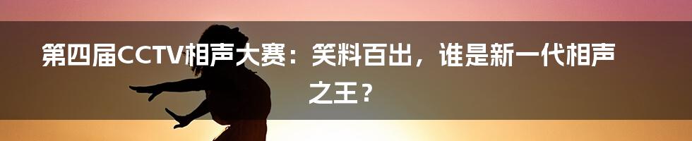 第四届CCTV相声大赛：笑料百出，谁是新一代相声之王？