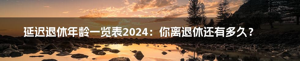 延迟退休年龄一览表2024：你离退休还有多久？