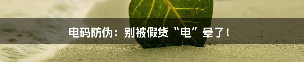 电码防伪：别被假货“电”晕了！