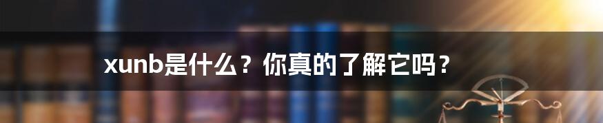 xunb是什么？你真的了解它吗？