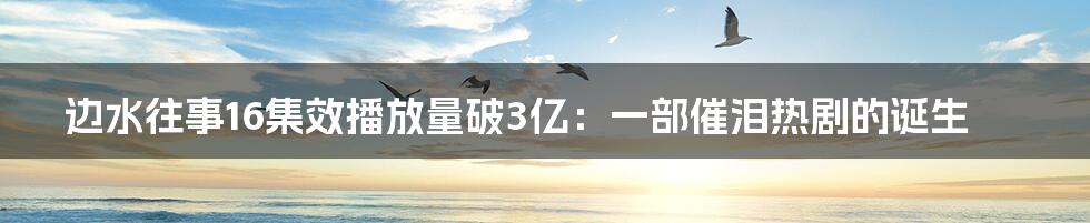 边水往事16集效播放量破3亿：一部催泪热剧的诞生