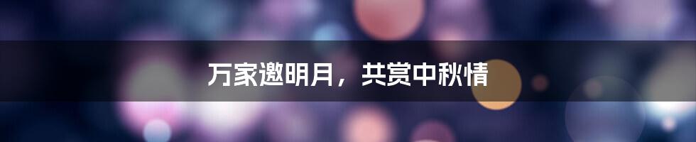 万家邀明月，共赏中秋情