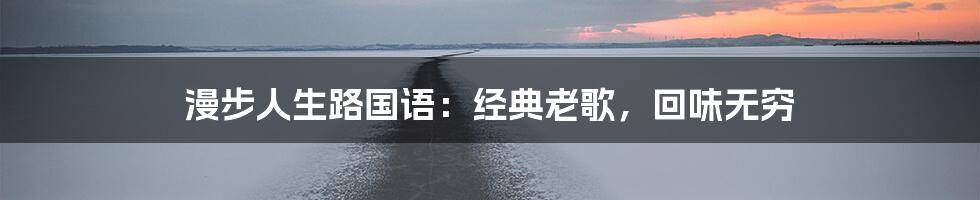 漫步人生路国语：经典老歌，回味无穷