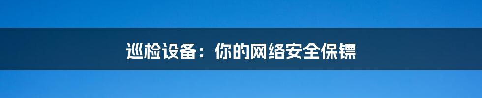 巡检设备：你的网络安全保镖