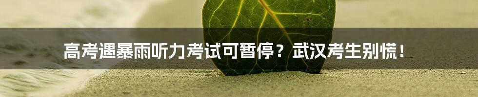 高考遇暴雨听力考试可暂停？武汉考生别慌！