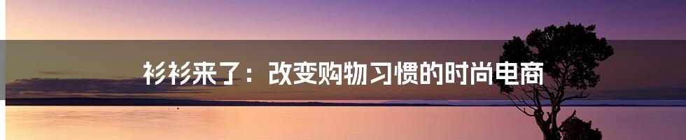 衫衫来了：改变购物习惯的时尚电商