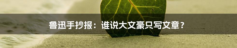 鲁迅手抄报：谁说大文豪只写文章？