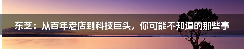 东芝：从百年老店到科技巨头，你可能不知道的那些事