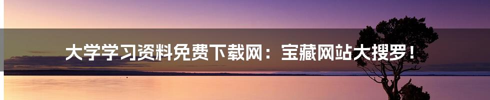 大学学习资料免费下载网：宝藏网站大搜罗！