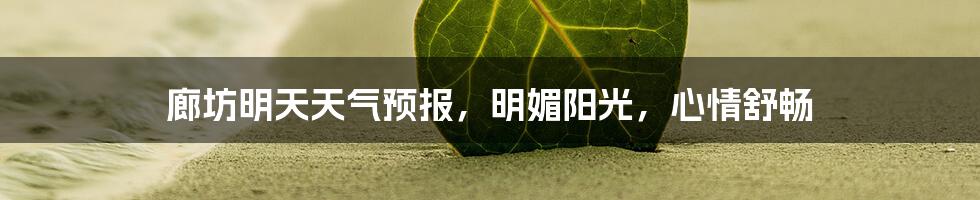 廊坊明天天气预报，明媚阳光，心情舒畅