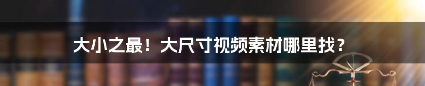 大小之最！大尺寸视频素材哪里找？