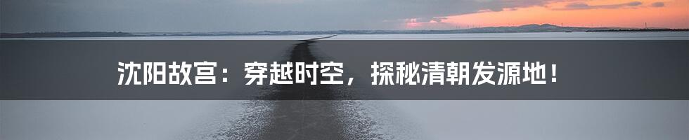 沈阳故宫：穿越时空，探秘清朝发源地！