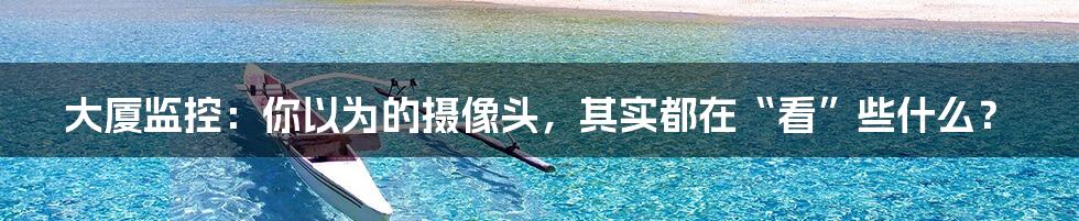 大厦监控：你以为的摄像头，其实都在“看”些什么？