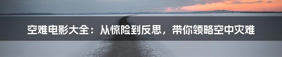 空难电影大全：从惊险到反思，带你领略空中灾难