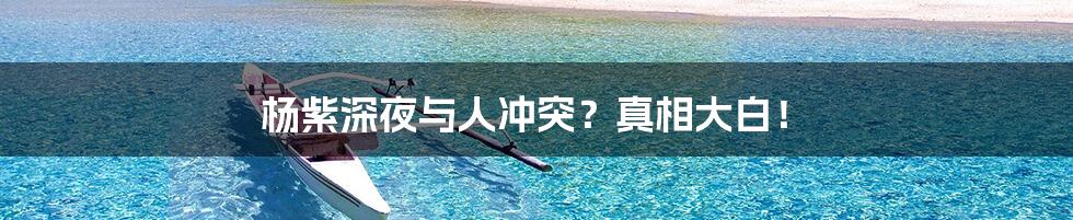 杨紫深夜与人冲突？真相大白！