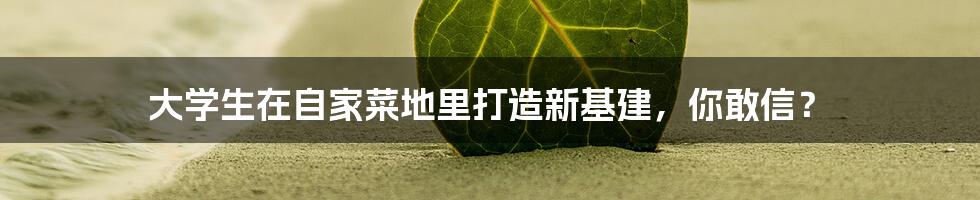 大学生在自家菜地里打造新基建，你敢信？