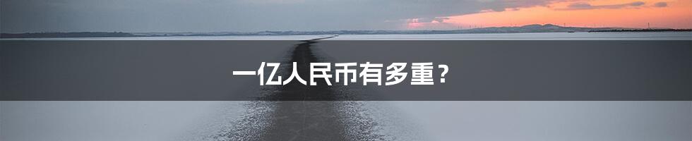 一亿人民币有多重？